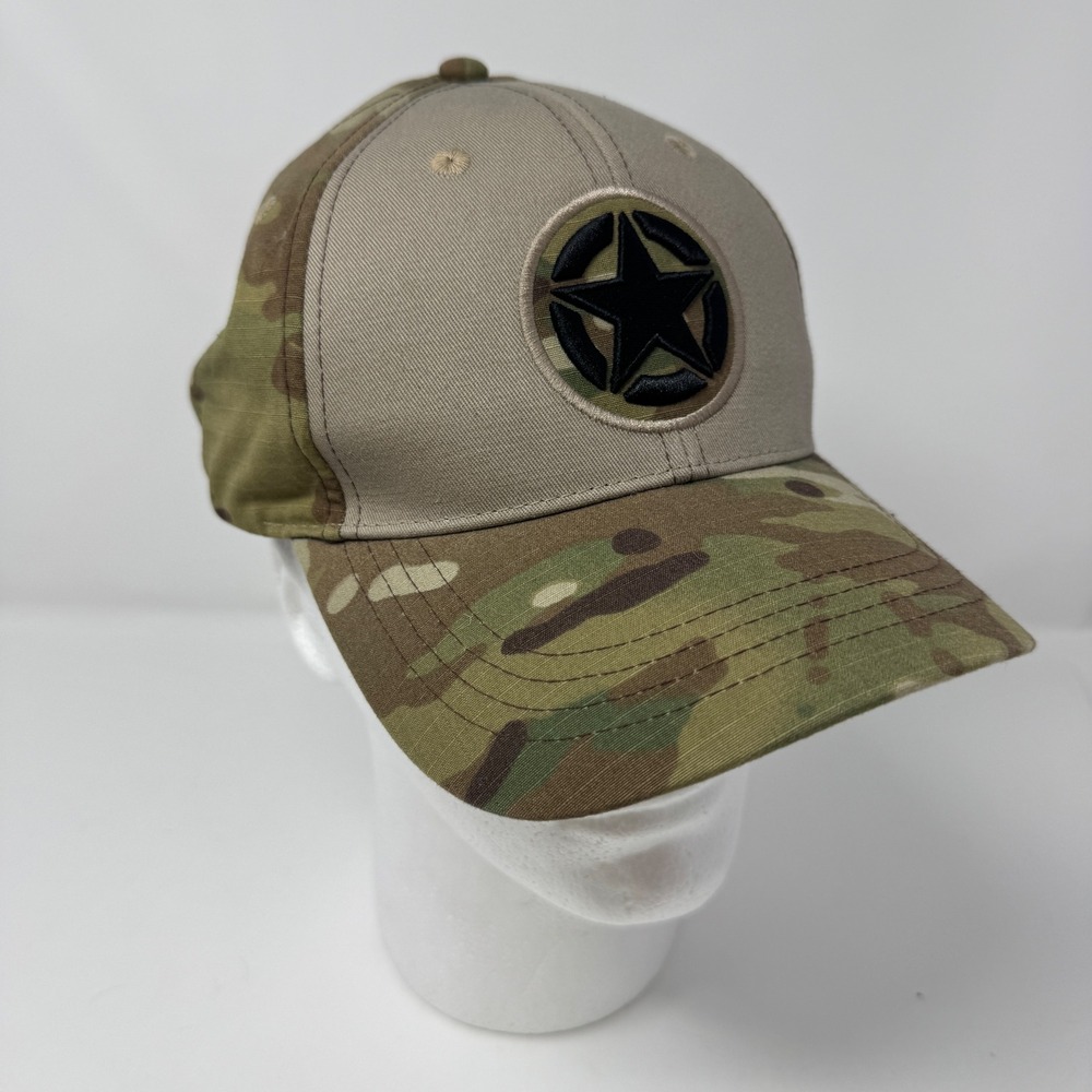 Jeep Camo Star Logo Snapback Hat Mens Green Brown Cotton Ripstop Cap OSFM